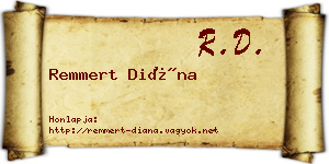 Remmert Diána névjegykártya